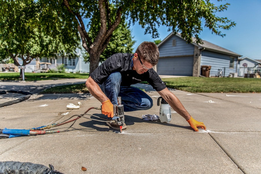 PolyLevel Injection in driveway