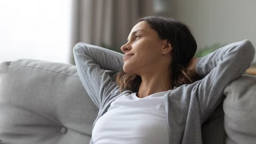 Girl relaxed on couch