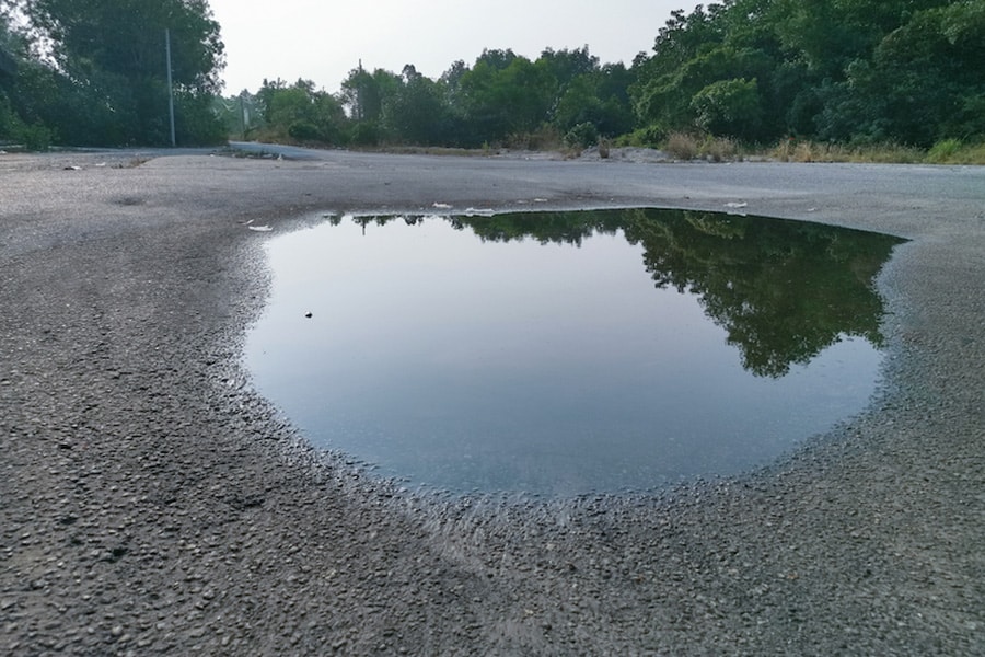 Pooling water in concrete