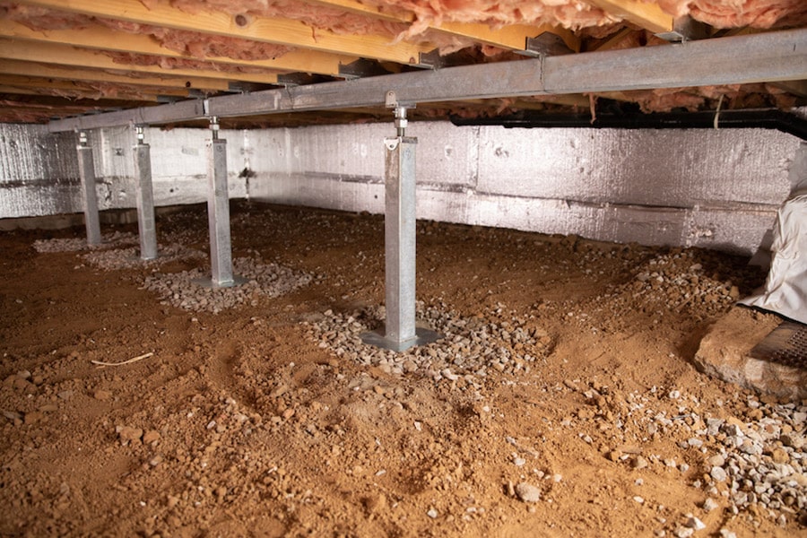 Smart jacks in crawlspace before encapsulation