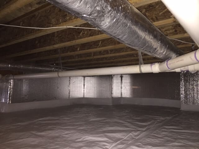 Crawlspace encapsulation with Silver Glo