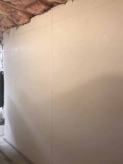 New white basement wall panels
